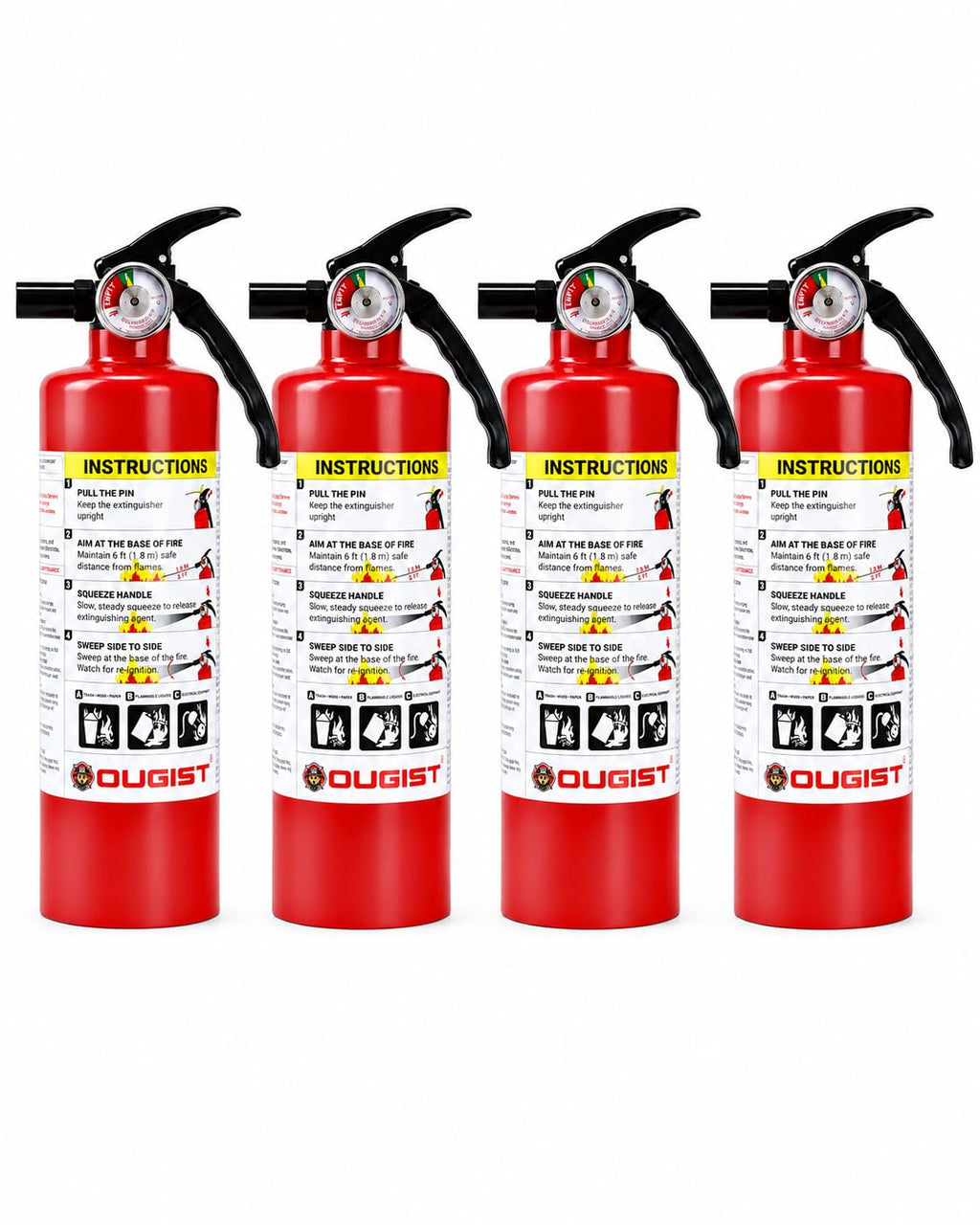 2.5 lb Rechargeable Dry Chemical Fire Extinguisher 4 Pack K590