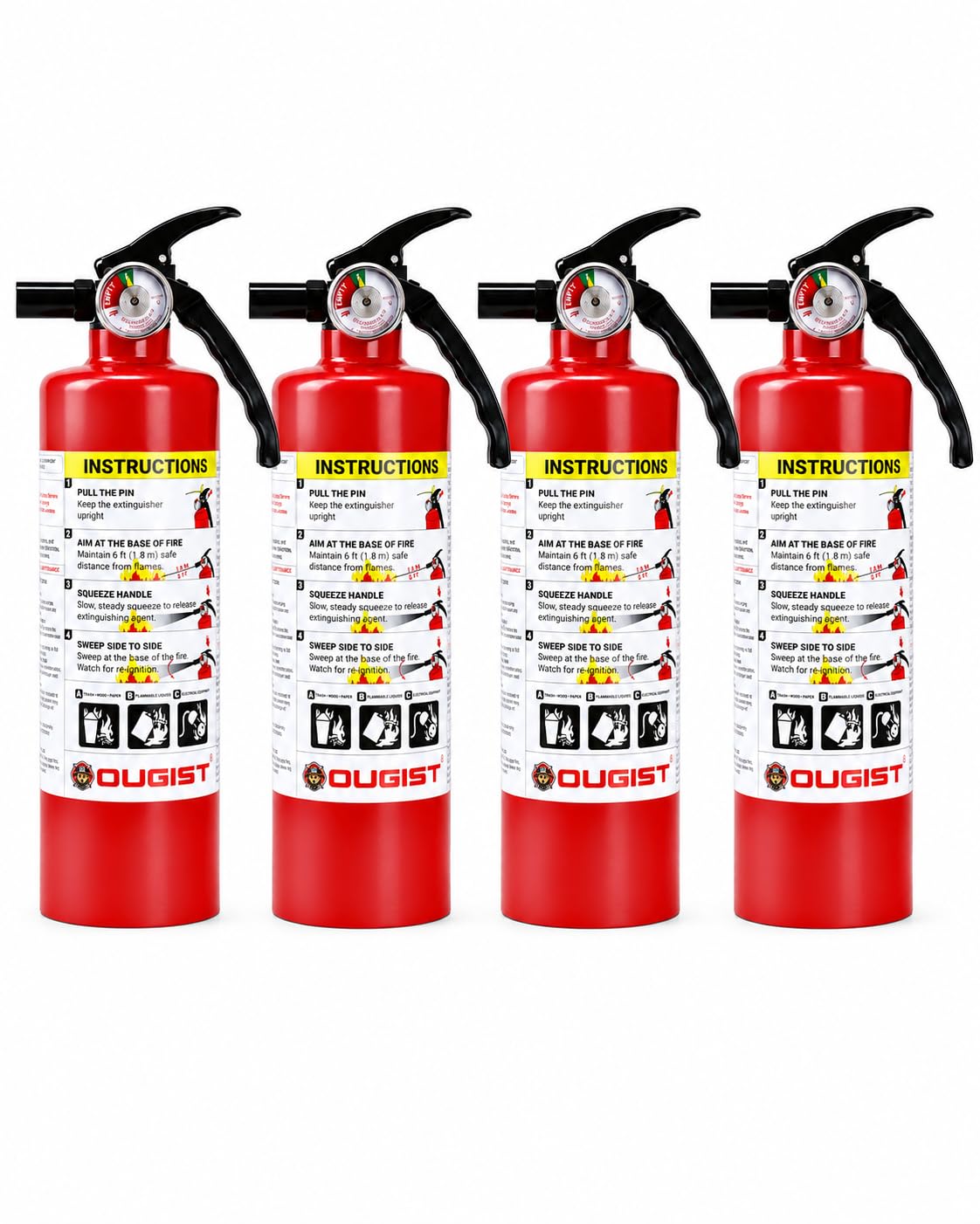 2.5 lb Rechargeable Dry Chemical Fire Extinguisher 4 Pack K590