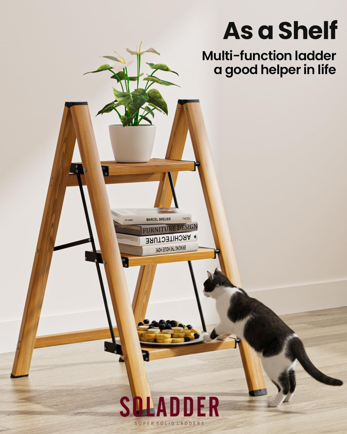 3 Step Lightweight Folding Step Stool V144