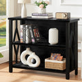 Black 3-Tier Engineered Wood Bookshelf M3040