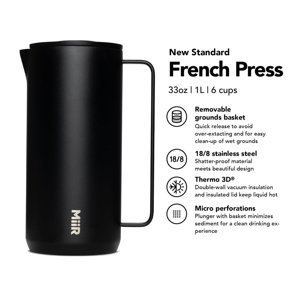 33oz Insulated French Press Coffee Maker A1768