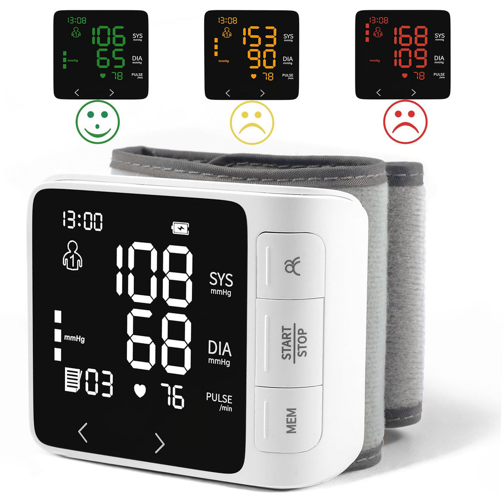 Wrist Blood Pressure Monitor with 2 Users Memory LCD Display U444320