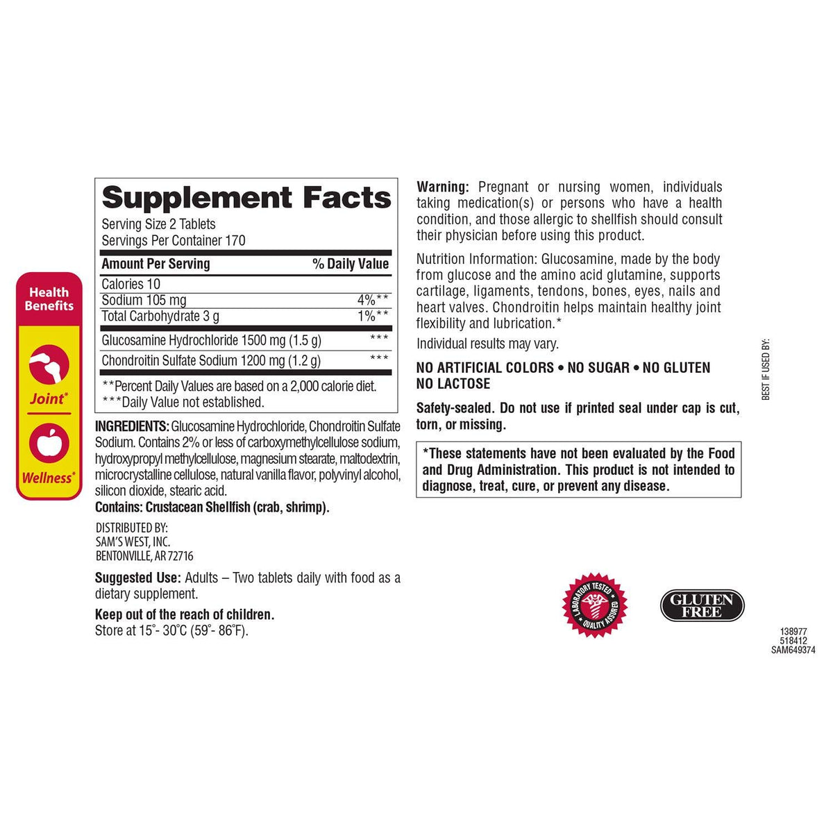 Triple Strength Glucosamine Chondroitin 340 Count 2 Pack V3129