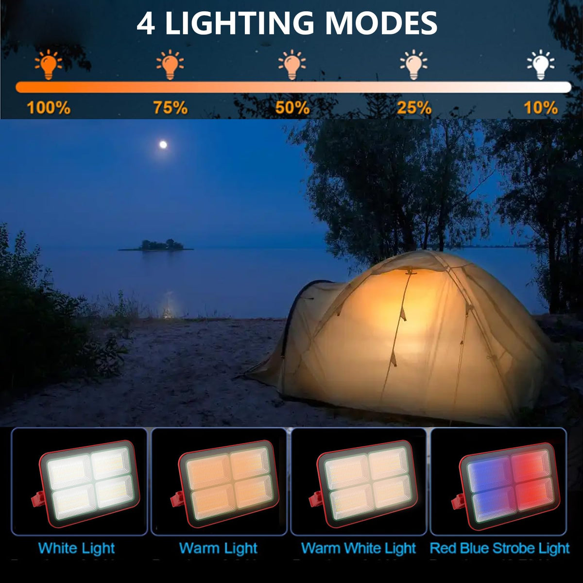 Portable Rechargeable Magnetic Work Light 16500mAh 200W 15000LM IP69 K6432