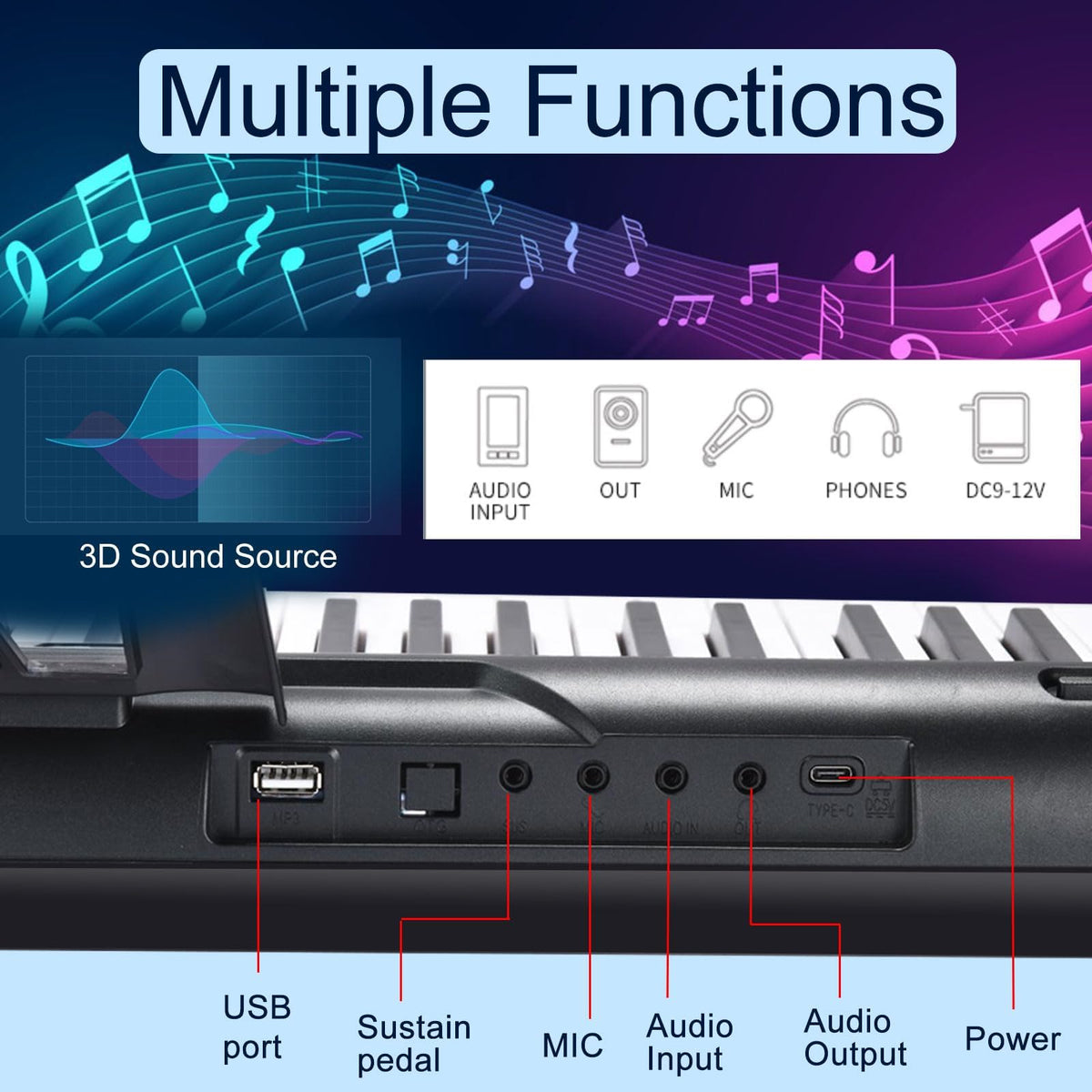 88 Key Semi Weighted Digital Piano with Stand Q824627
