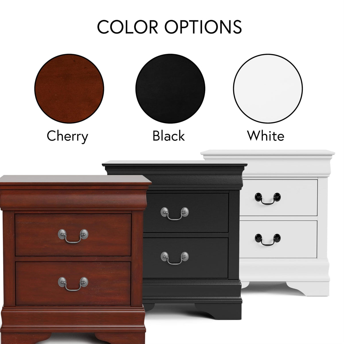 Solid Wood 2-Drawer Nightstand Set X7049