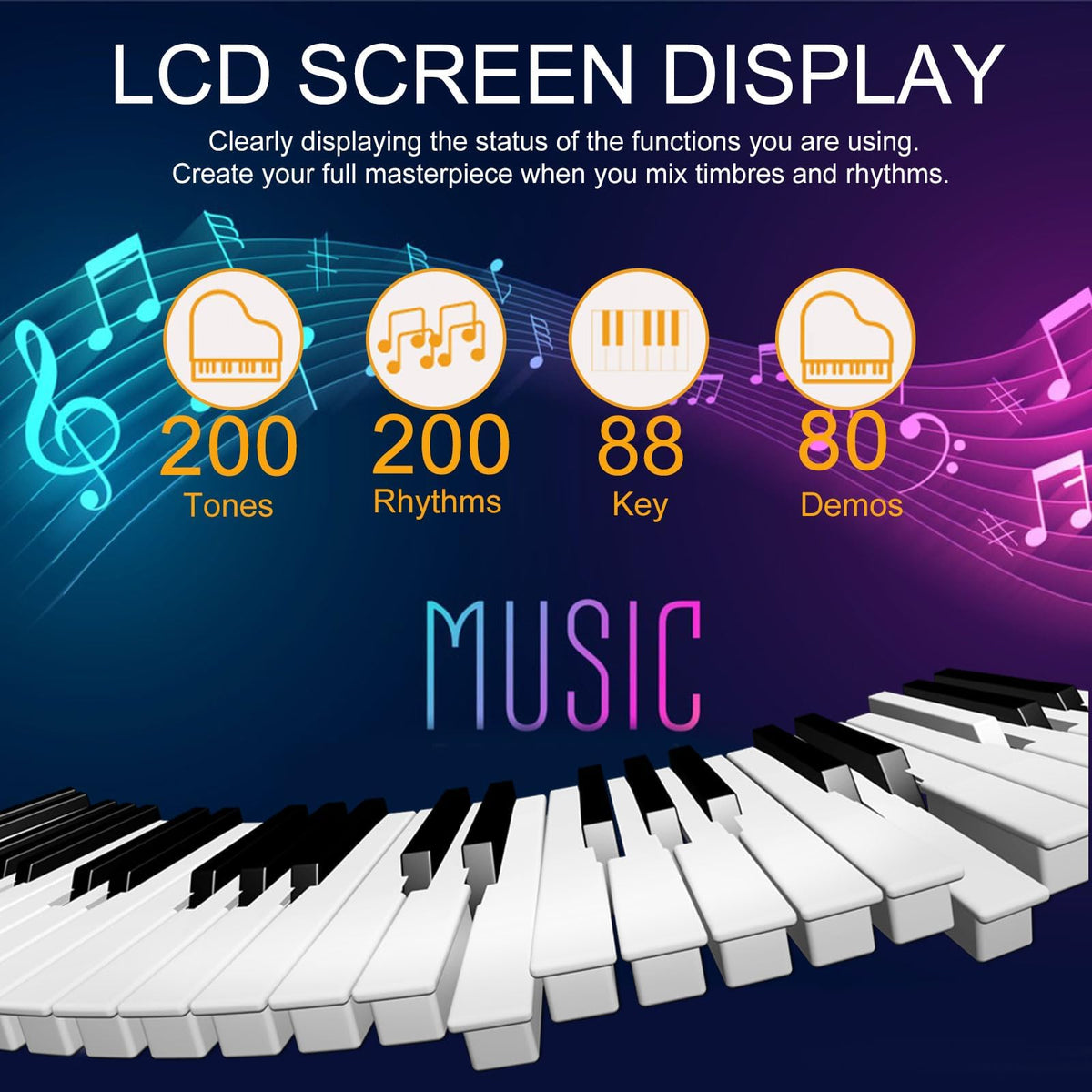 88 Key Semi Weighted Digital Piano with Stand Q824627