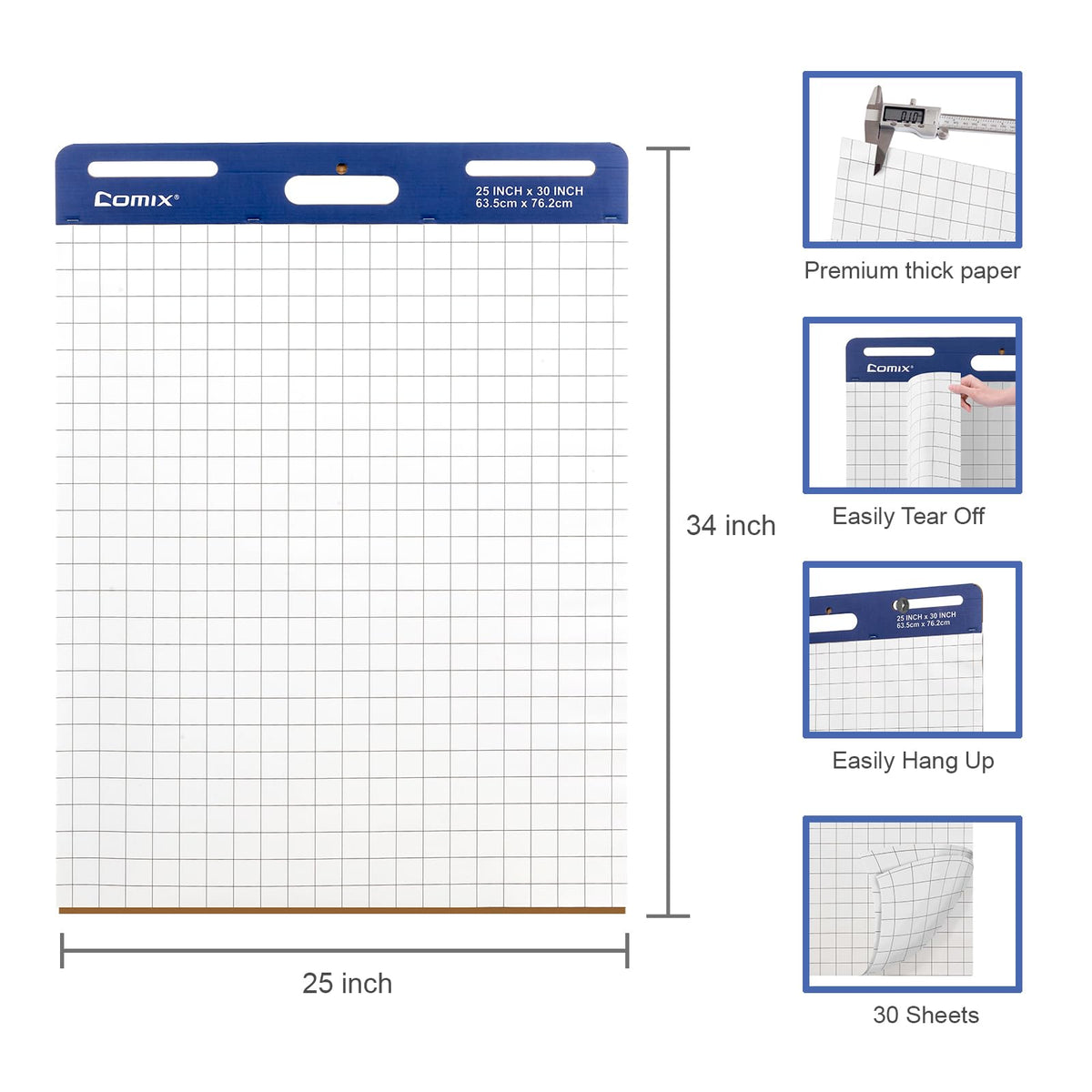25 x 30 In Flip Chart Easel Pad, 30 Sheets/Pad, 4 Pads O448966