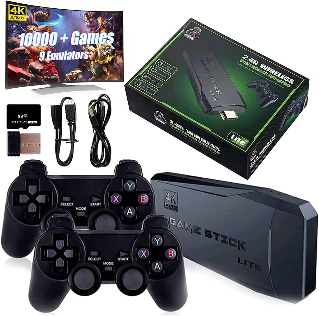 Wireless Retro Game Console with 10,000+ Built-in Games, 4K HDMI-Compatible, 64G, Black F282184