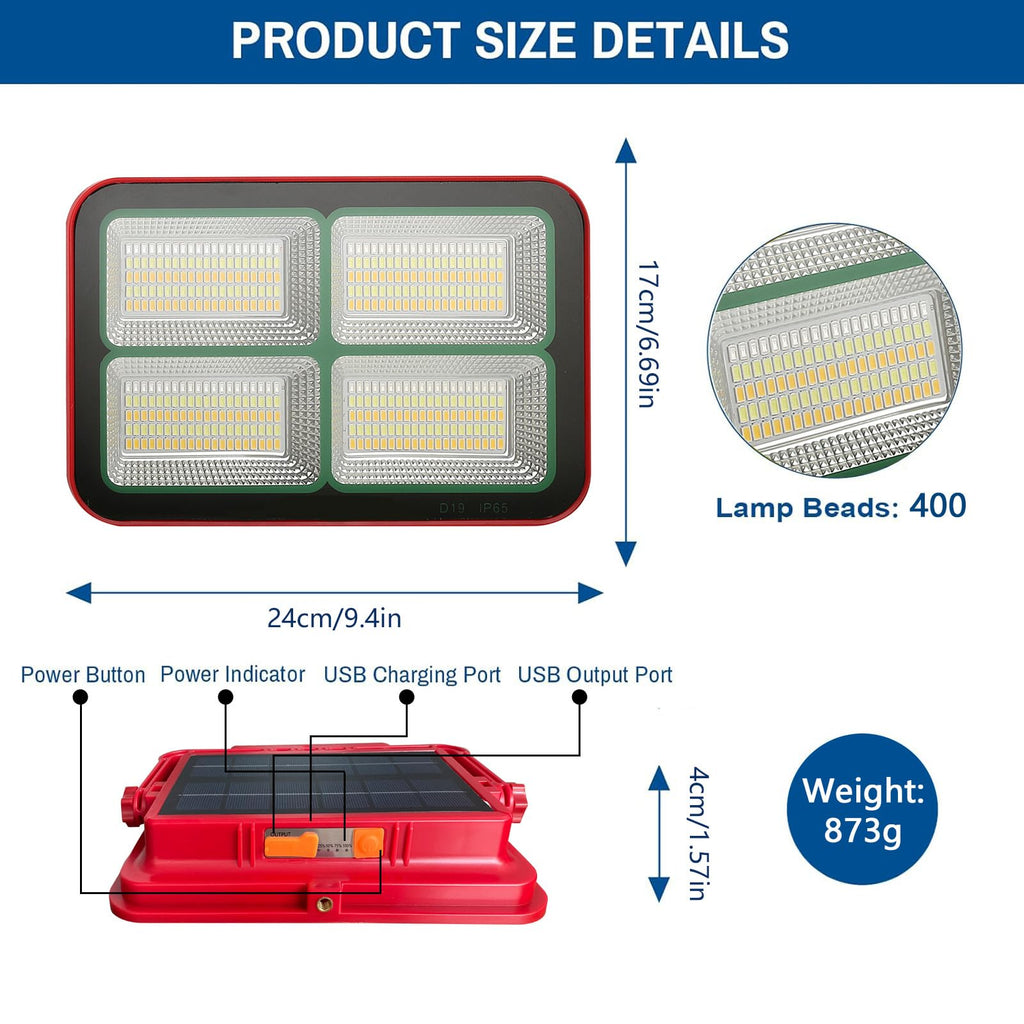 Portable Rechargeable Magnetic Work Light 16500mAh 200W 15000LM IP69 K6432