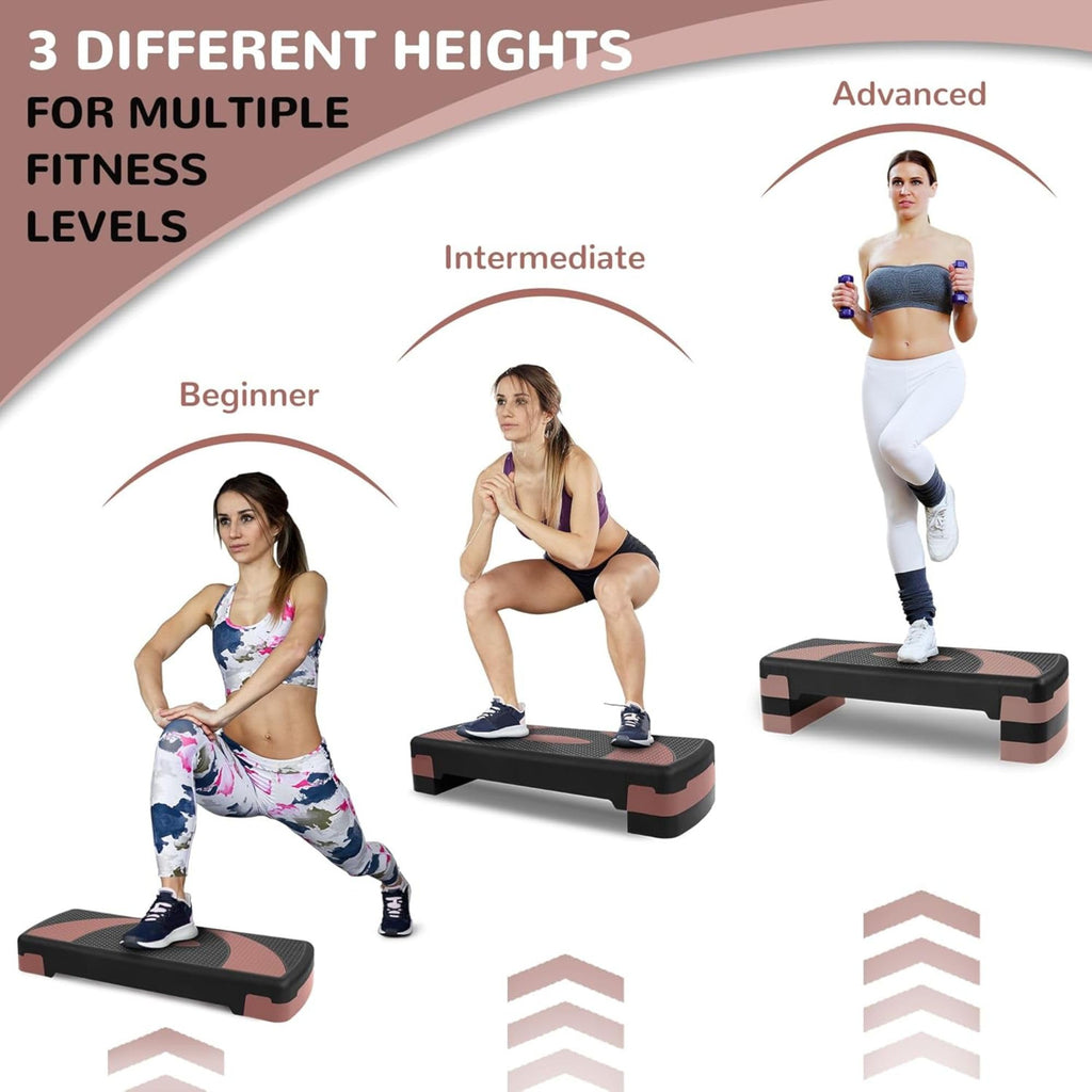 31" Adjustable Step Aerobic Platform with 4 Stackable Risers A940