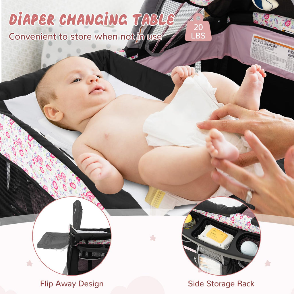 4 in 1 Portable Baby Playpen with Bassinet M9252