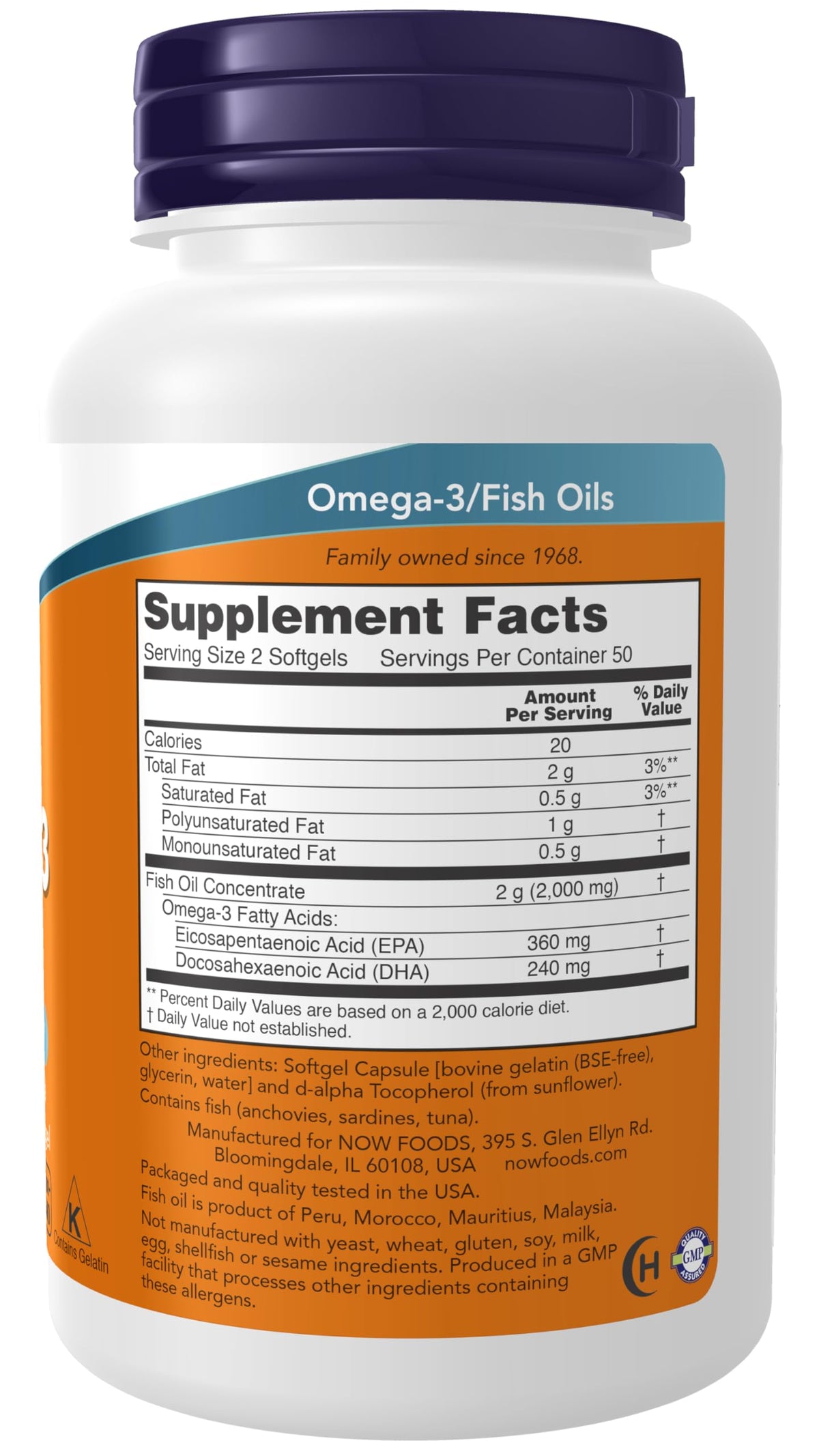 Omega-3 180 EPA / 120 DHA 100 Softgels Pack of 2 U192