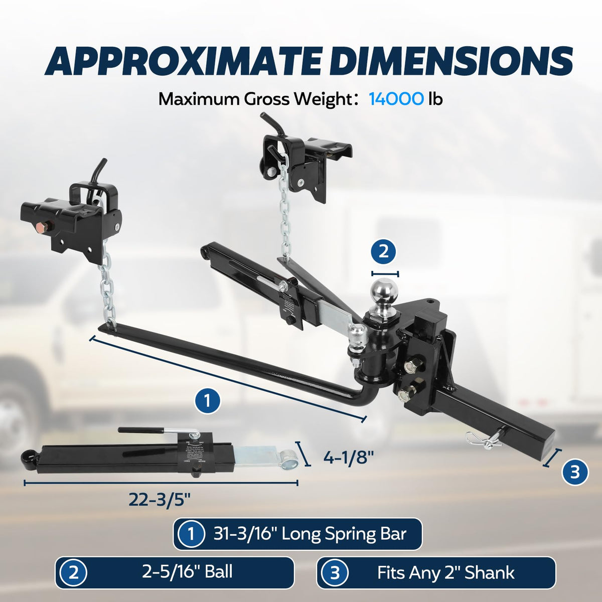 Weight Distribution Hitch with Sway Control Bar I1145