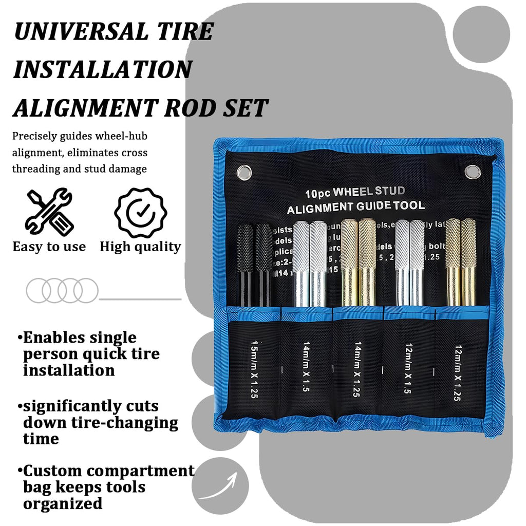 10PCS Wheel Alignment Pin Guide Tool M14 x 1.5/1.25 M12 x 1.5/1.25 M15 x 1.25 M2125