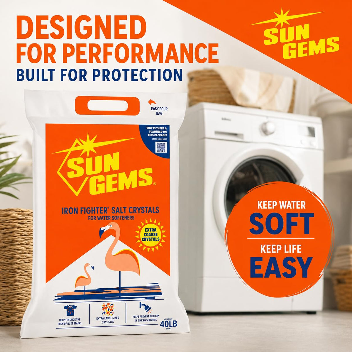 Water Softener Salt Crystals 40 lb 2 Pack B7262