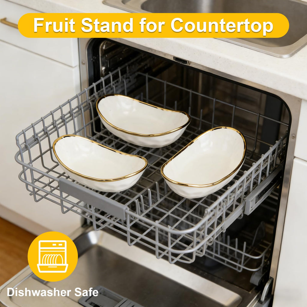 3-Tier Ceramic Fruit Bowl with Stand H1214