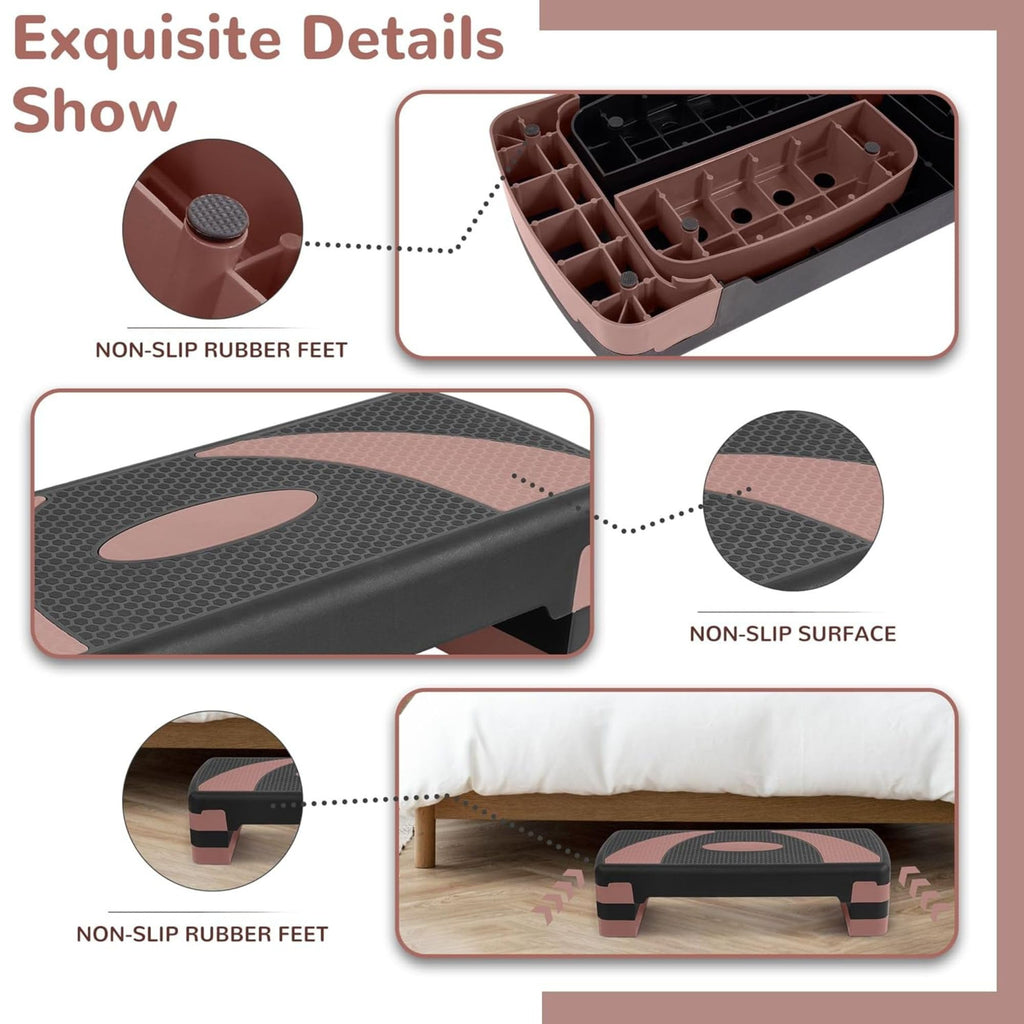 31" Adjustable Step Aerobic Platform with 4 Stackable Risers A940