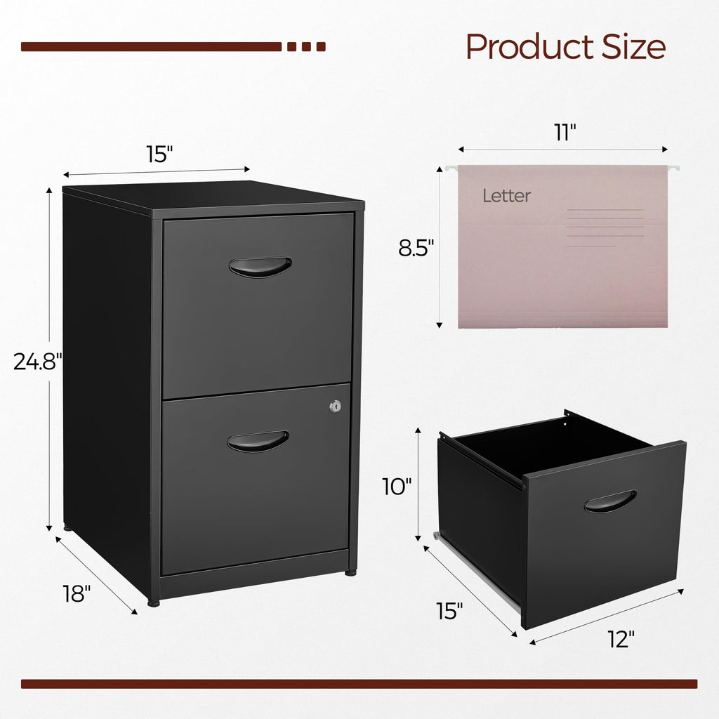 2 Drawer Metal File Cabinet with Lock N901