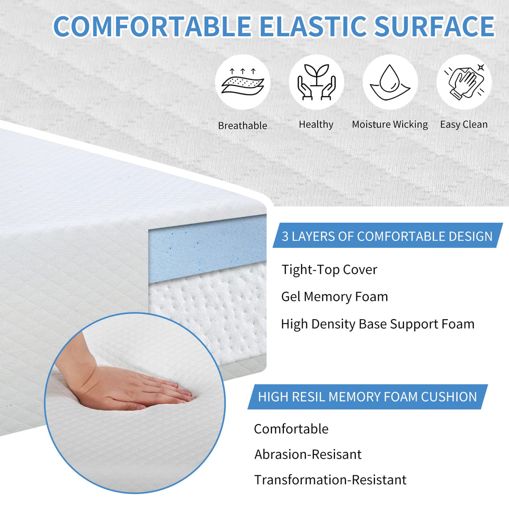 5 inch Gel Memory Foam Twin Mattress B597468