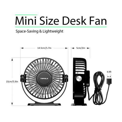 2 Pack USB Powered Mini Portable Desk Fan R200
