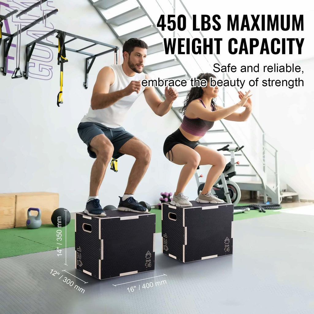 16/14/12 Inch Wooden Plyometric Jump Box L7298