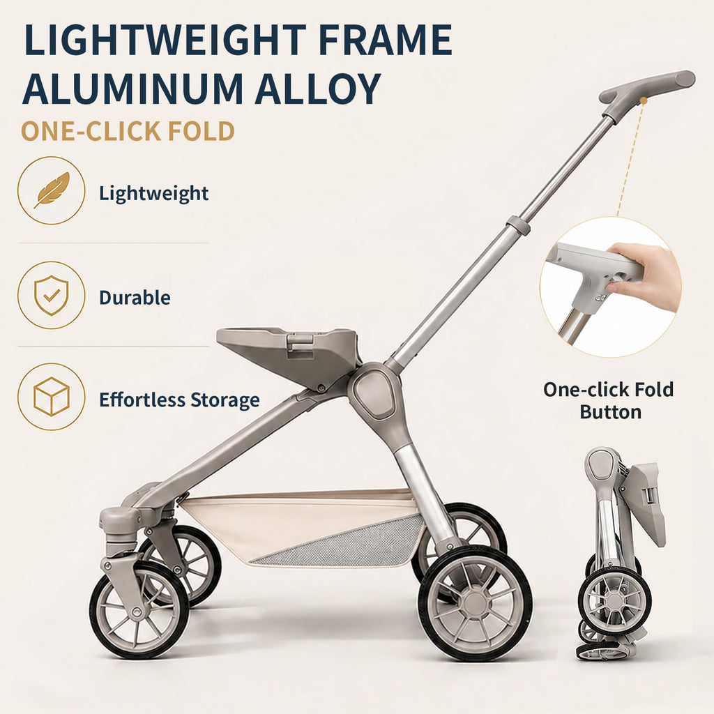 Khaki Dog Stroller with Detachable Carrier A684