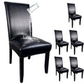 Pu Leather Dining Chair Covers Set of 6 Black B9321