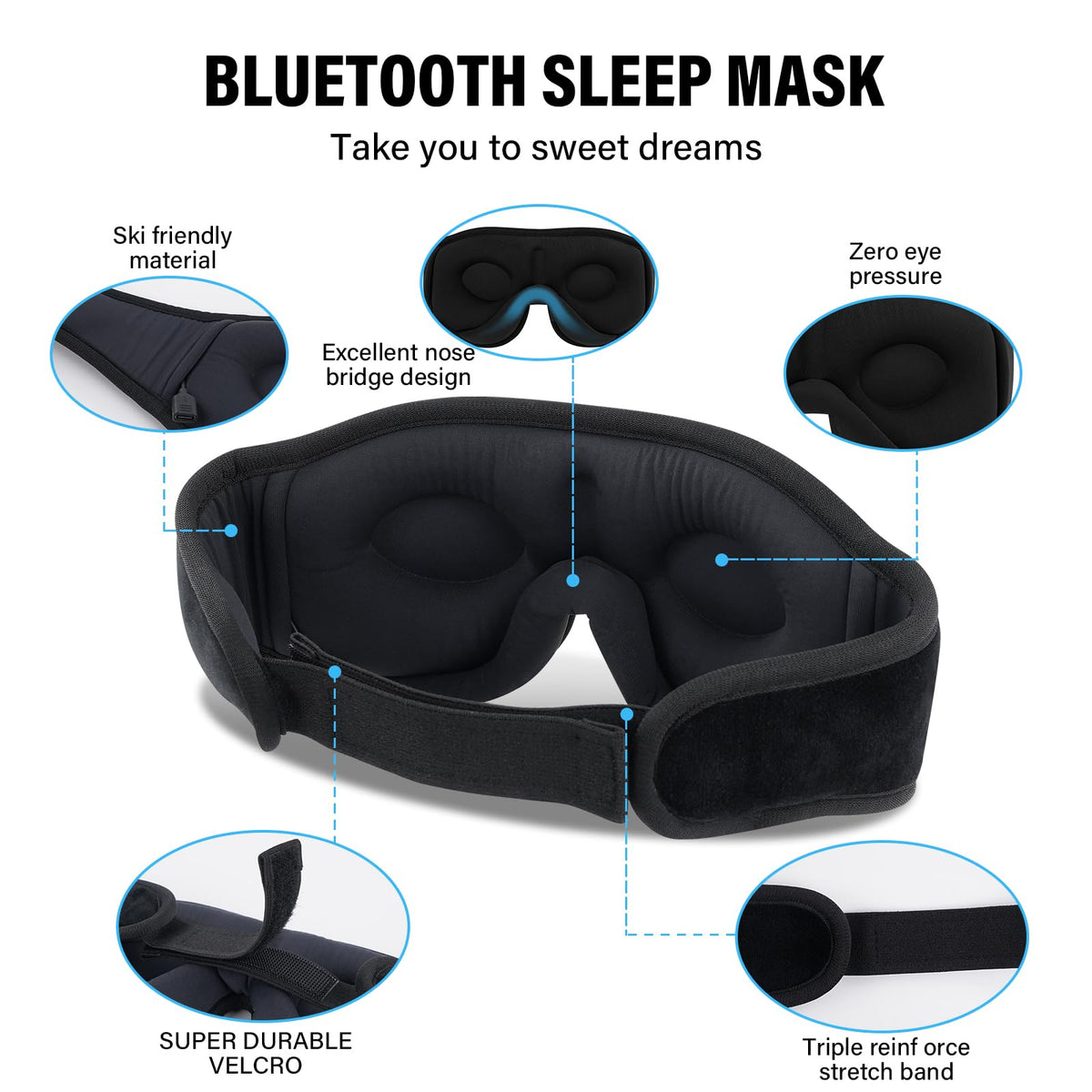 Sleep Mask with Bluetooth Headphones U71170