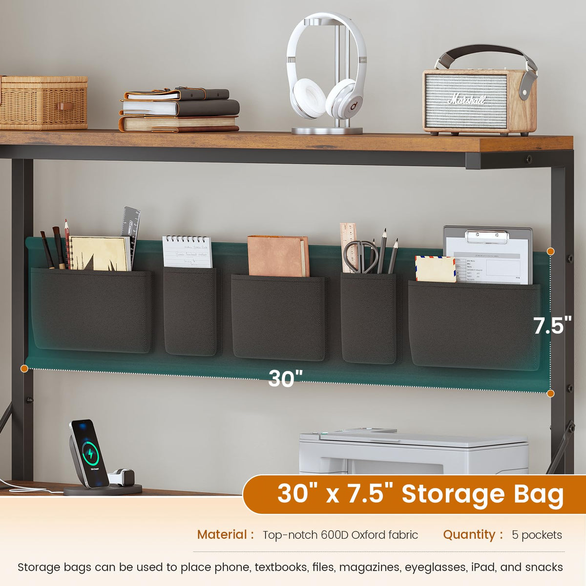 47.2" Reversible L Shaped Office Desk with Drawers F607