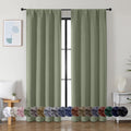Sage Green Blackout Curtains, 72 Inch, 2 Panels Set Y895