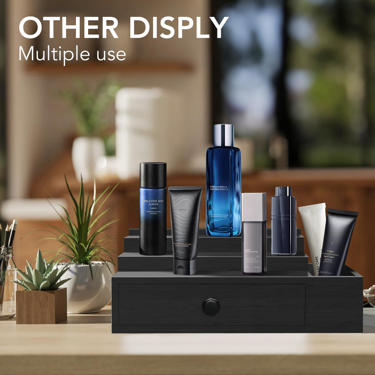 3 Tier Cologne Stand Organizer with Velvet Lining Drawer R199571