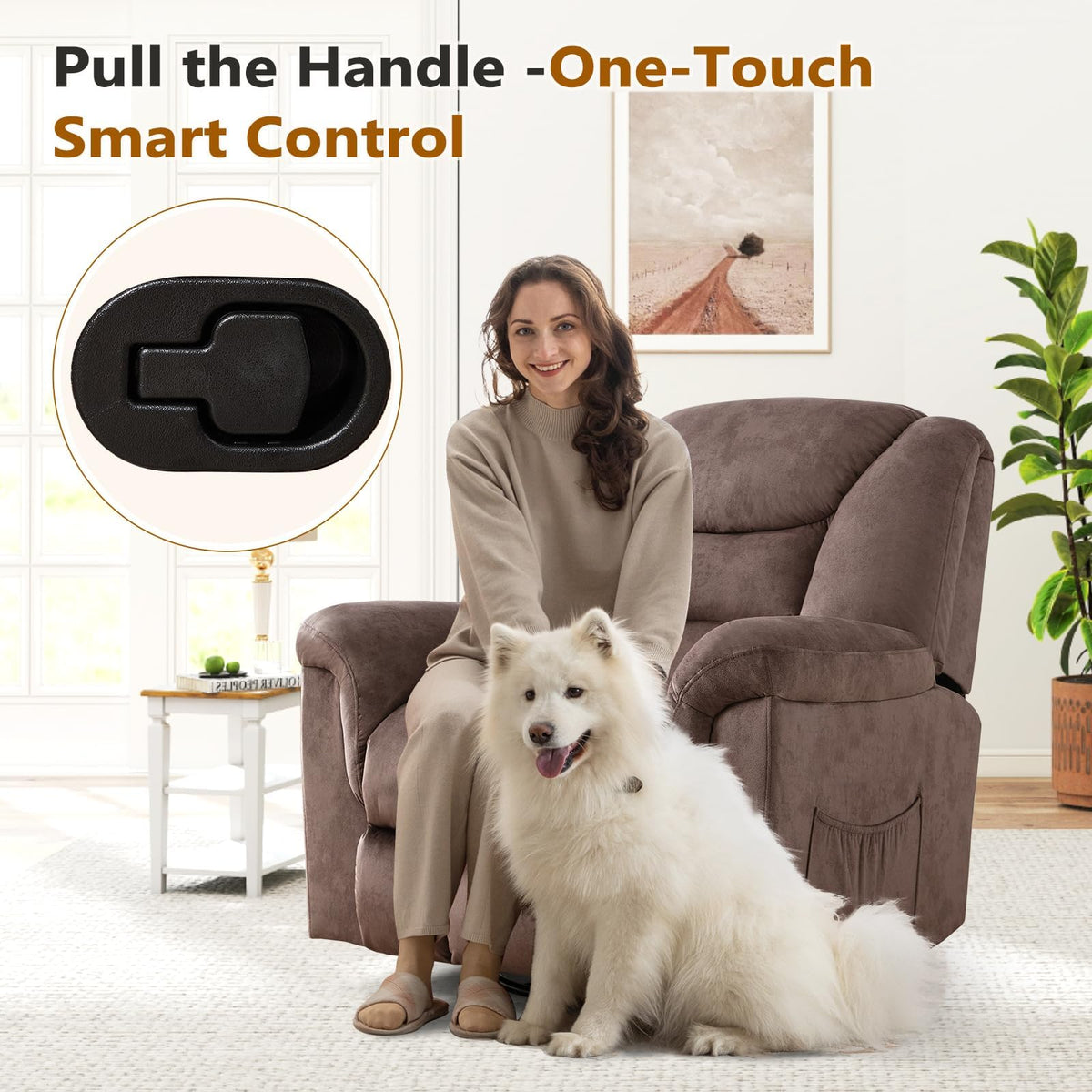 Oversized Manual Swivel Rocker Recliner Chair J9470