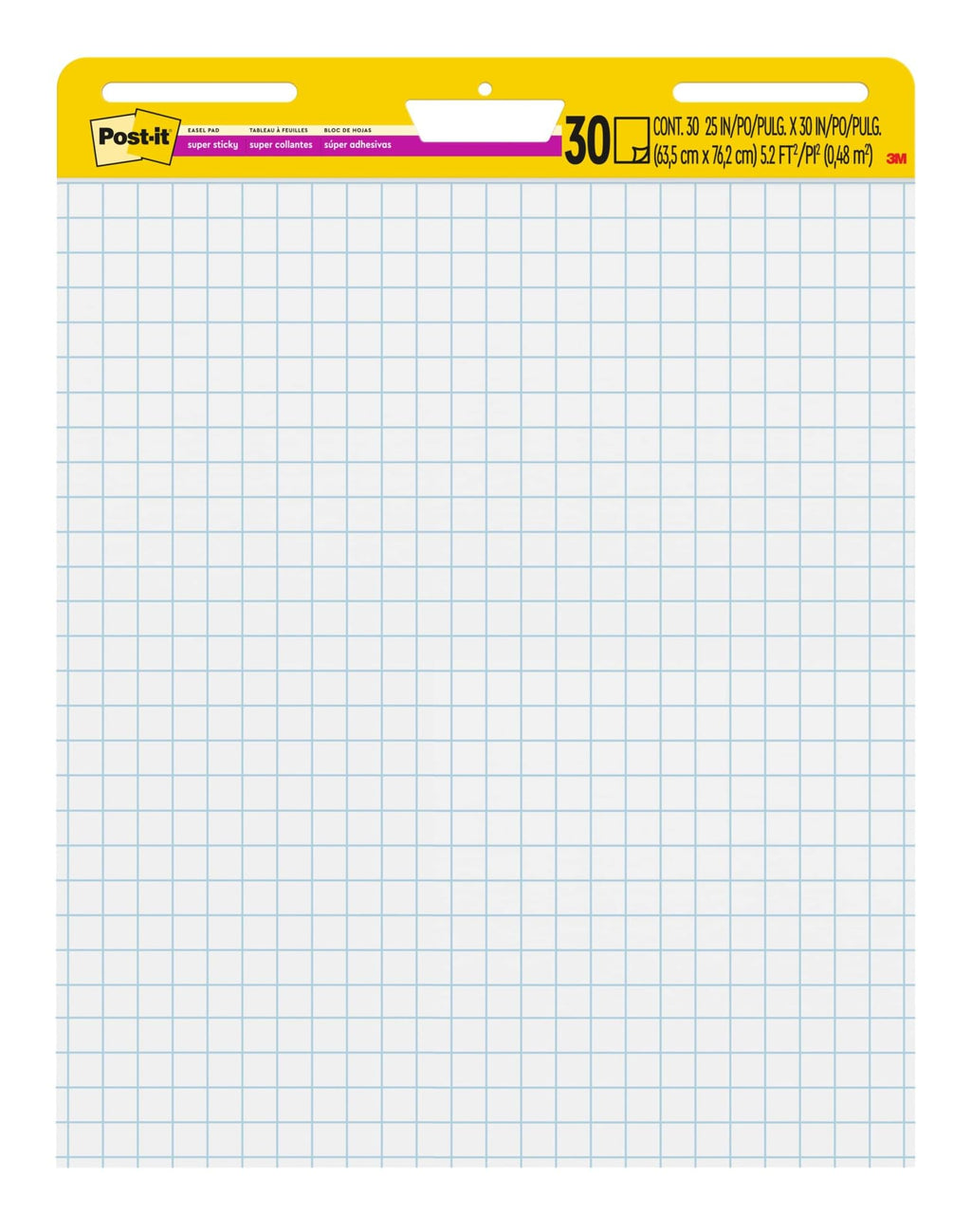 Self-Stick Easel Pad Value Pack, Quadrille Rule, 25 x 30, White, 30 Sheets, 4/Carton Y216468
