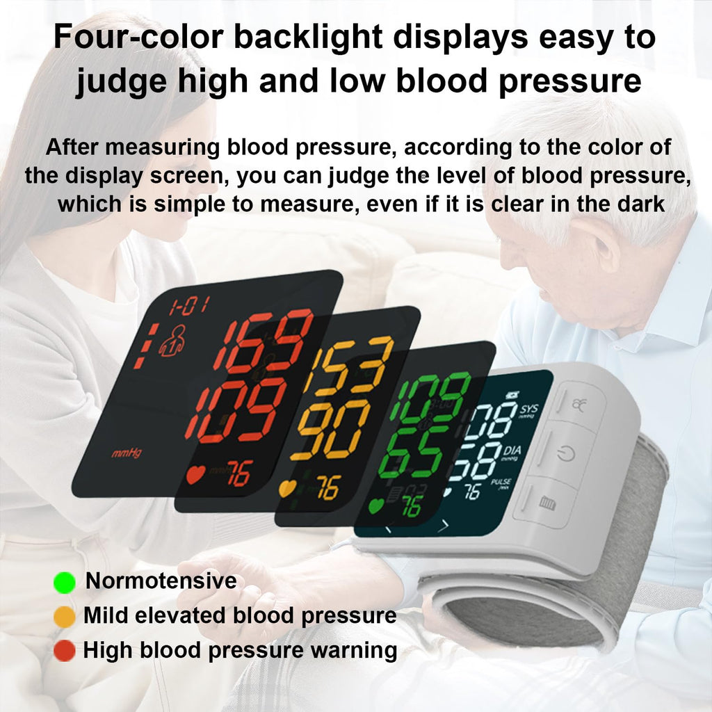 Wrist Blood Pressure Monitor with 2 Users Memory LCD Display U444320