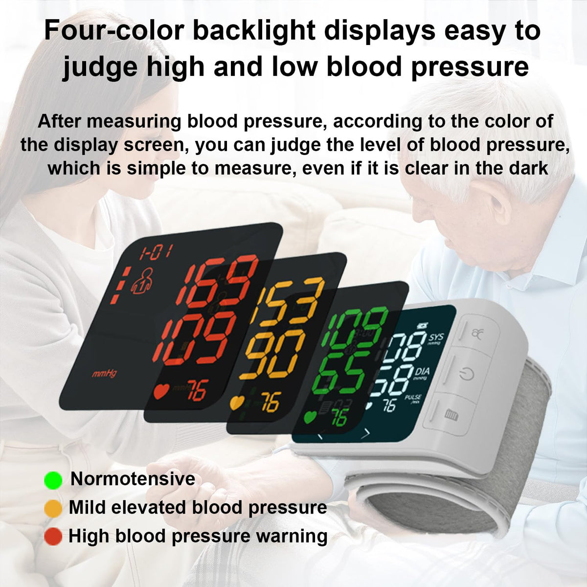 Wrist Blood Pressure Monitor with 2 Users Memory LCD Display U444320