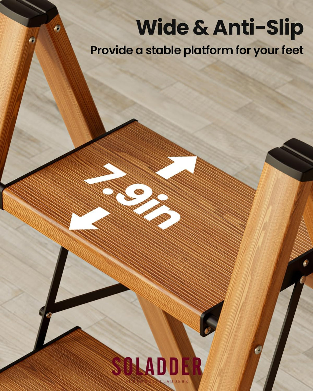 3 Step Lightweight Folding Step Stool V144