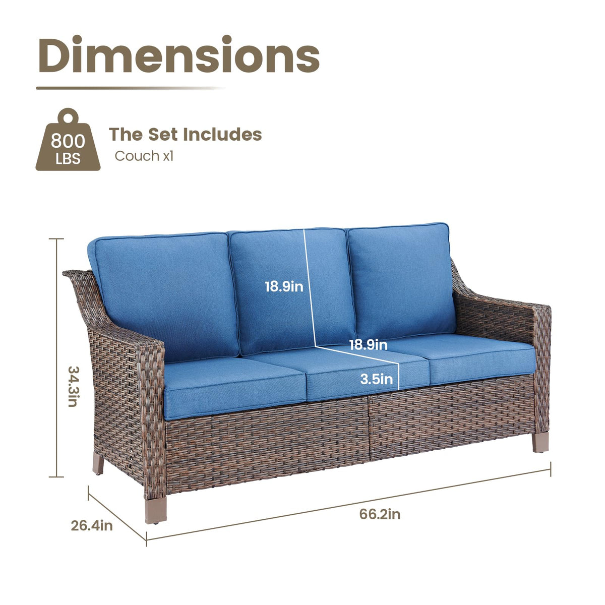 Brown PE Wicker Outdoor Sofa Z94450