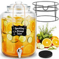 4 Gallon Glass Beverage Dispenser with Stand and Spigot A86843