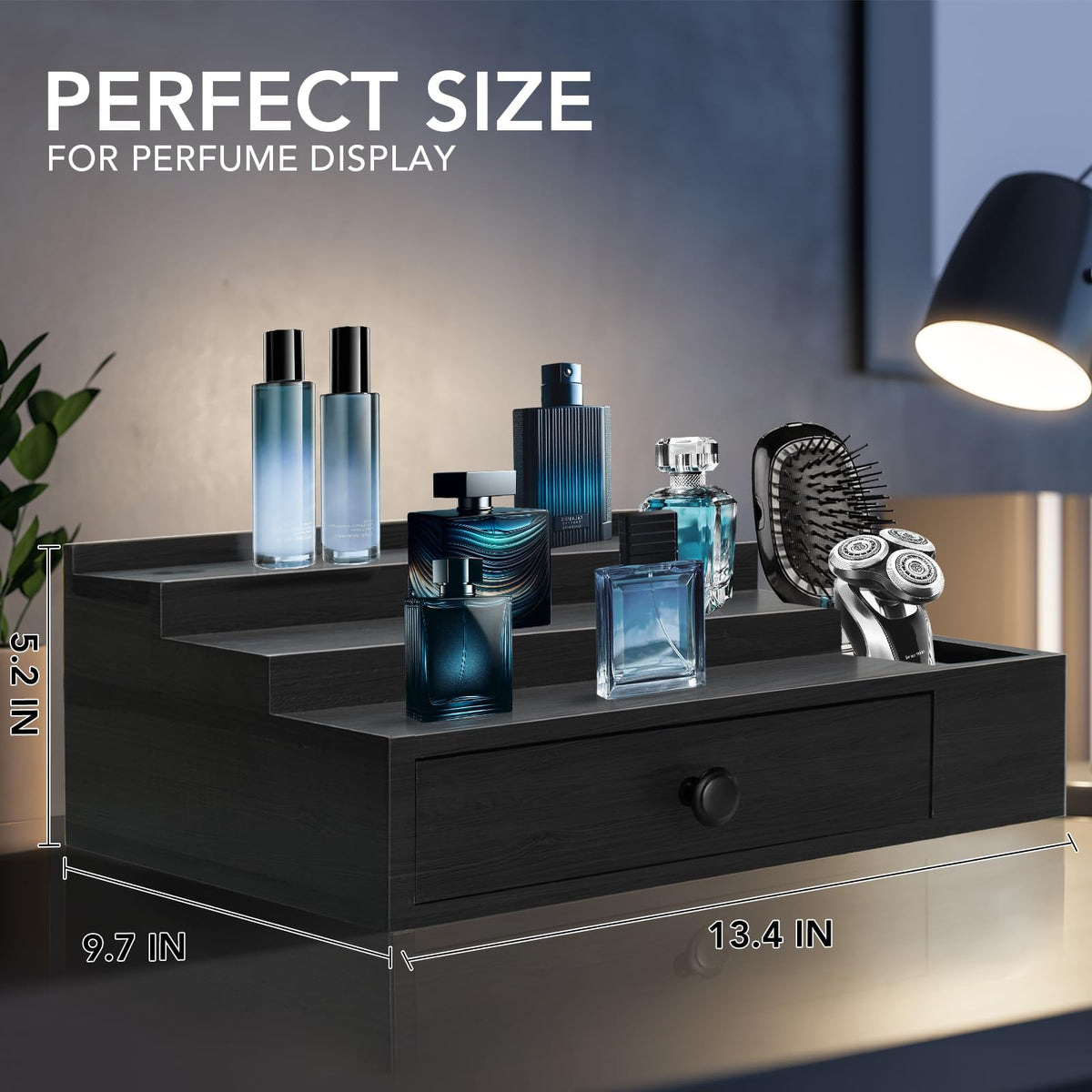 3 Tier Cologne Stand Organizer with Velvet Lining Drawer R199571