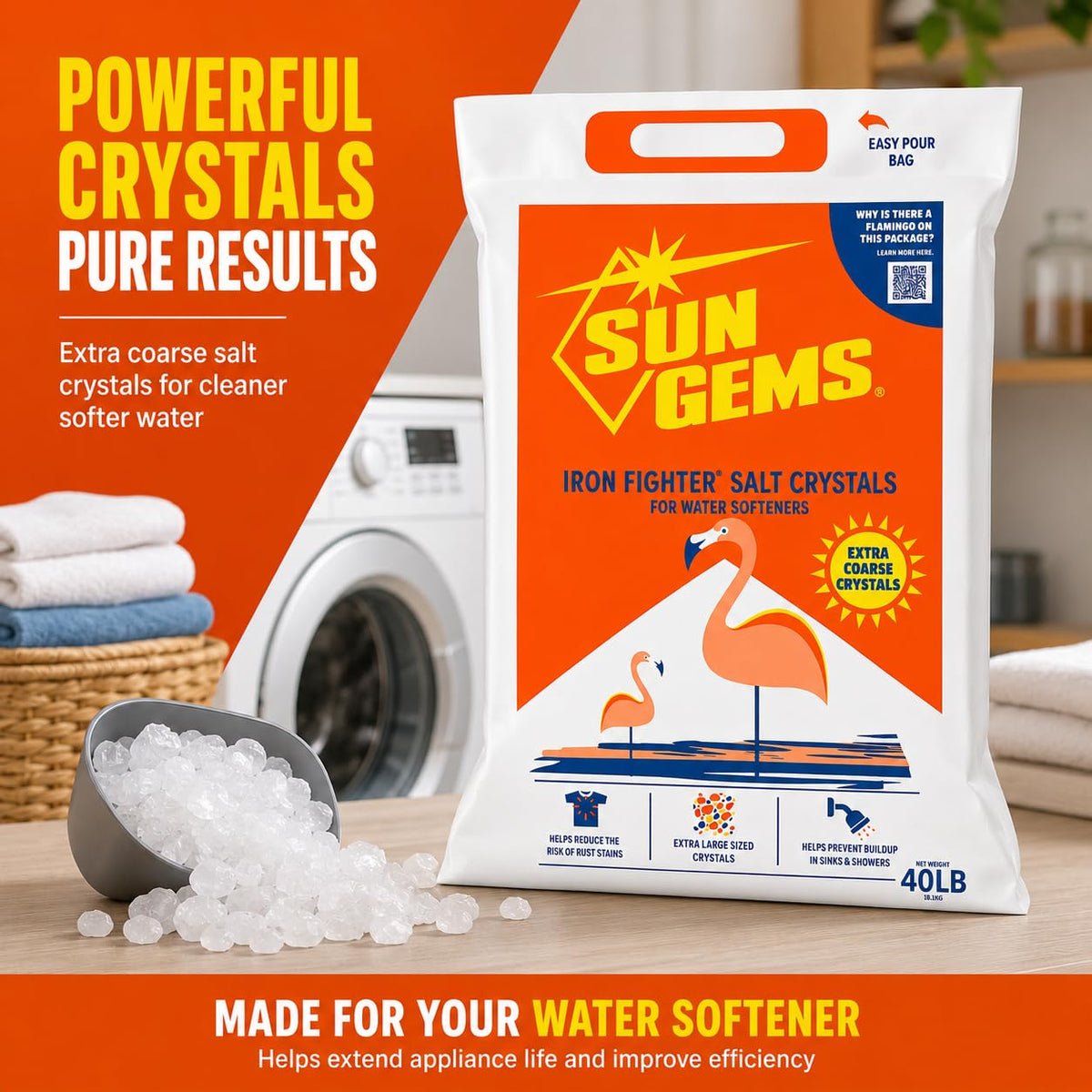 Water Softener Salt Crystals 40 lb 2 Pack B7262