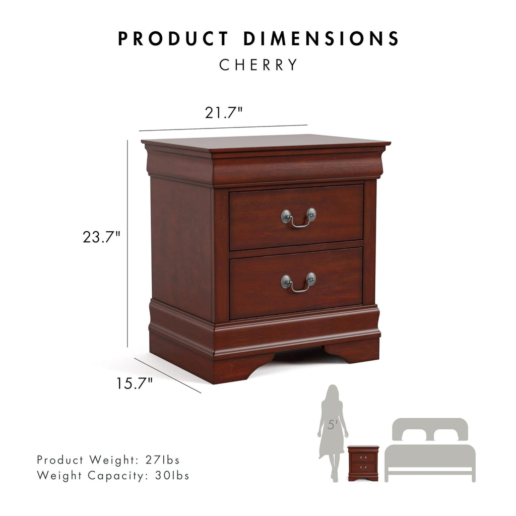 Solid Wood 2-Drawer Nightstand Set X7049