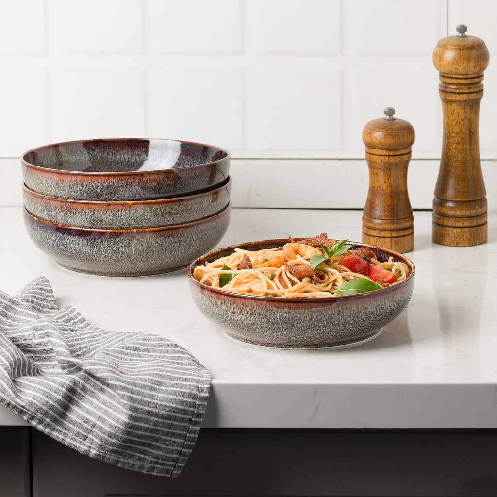 Ceramic bowls set of 4 8" Caramel Brown K248982