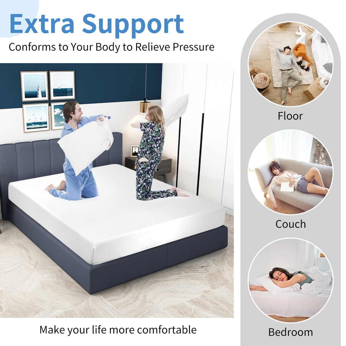 5 inch Gel Memory Foam Twin Mattress B597468