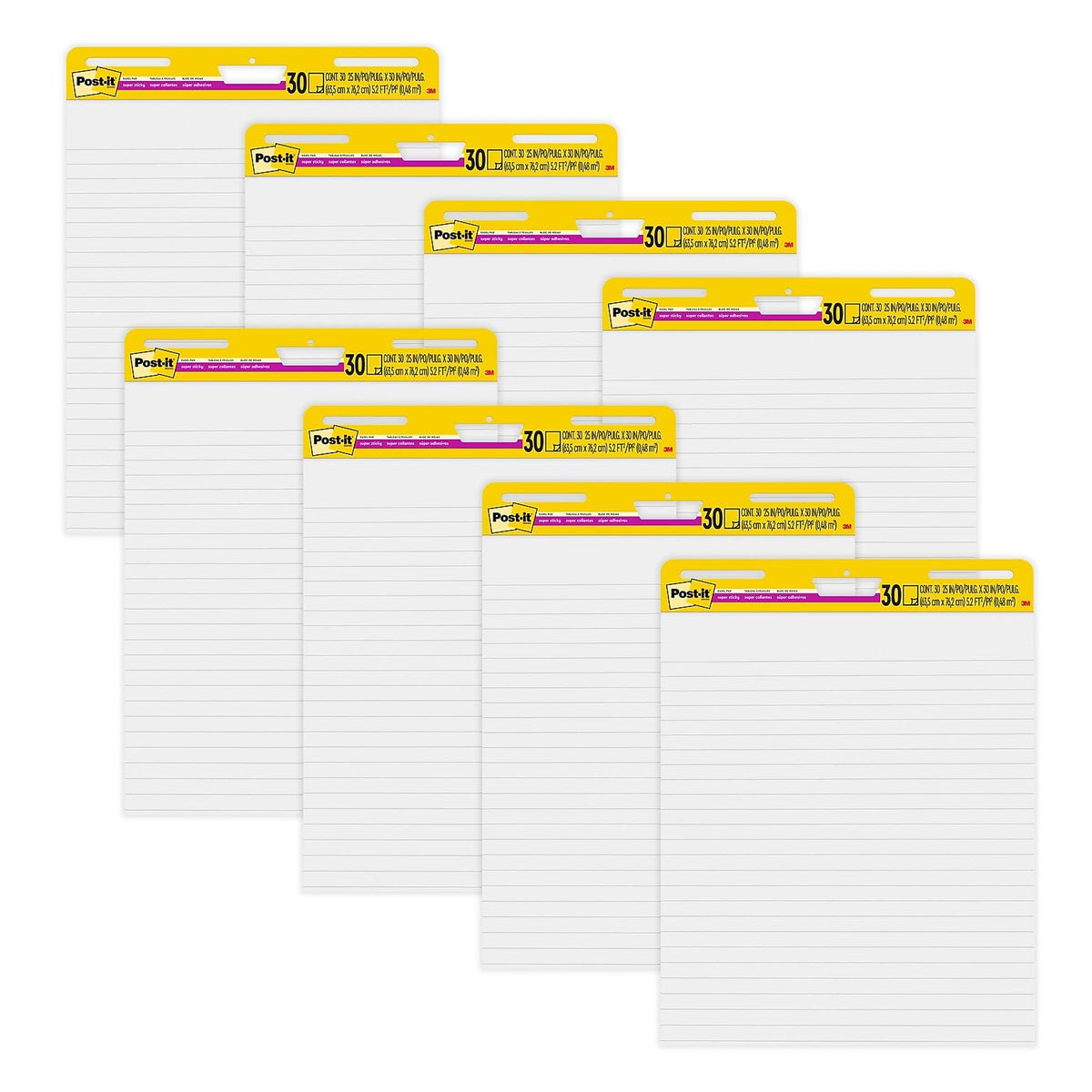 Lined Wall Easel Pad 25" x 30" 8 Pads/Pack C636
