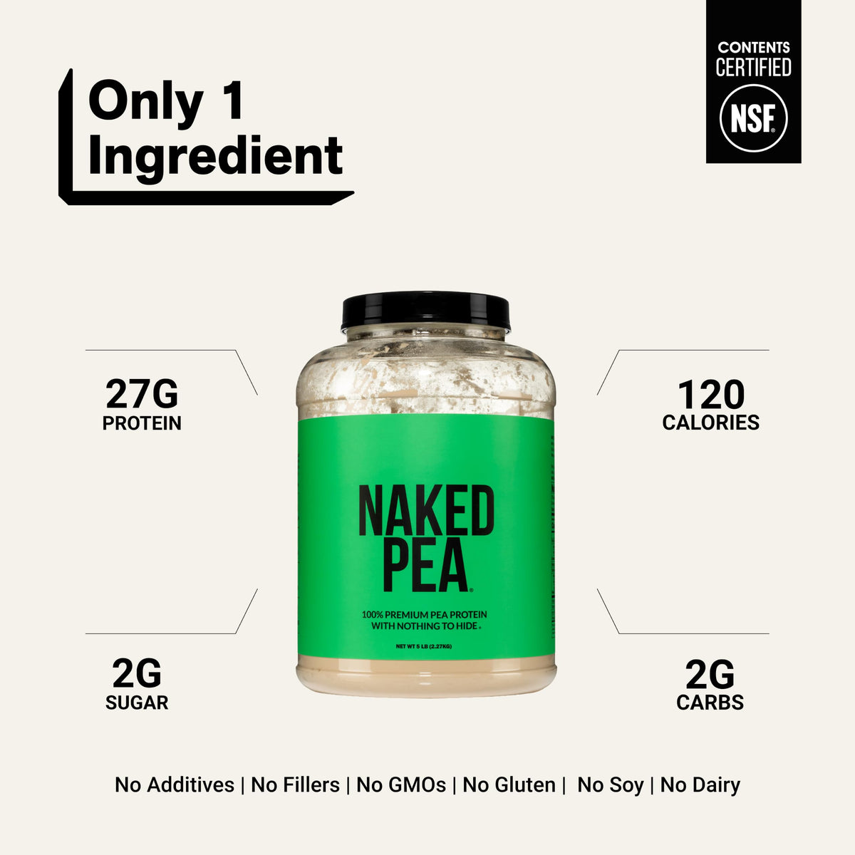 Unflavored Vegan Pea Protein Powder Isolate 5LB W242