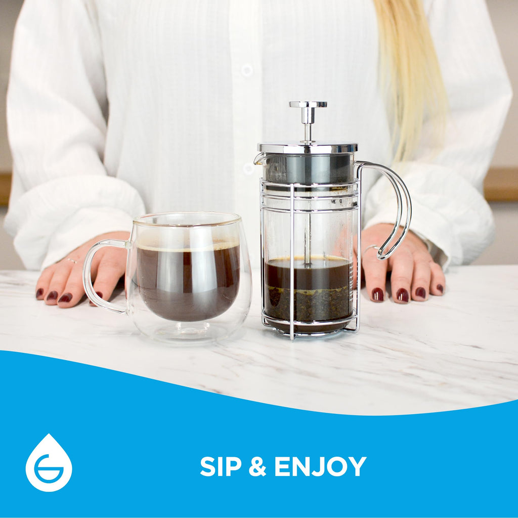 Glass French Press Coffee and Tea Maker, 11.8 oz X942