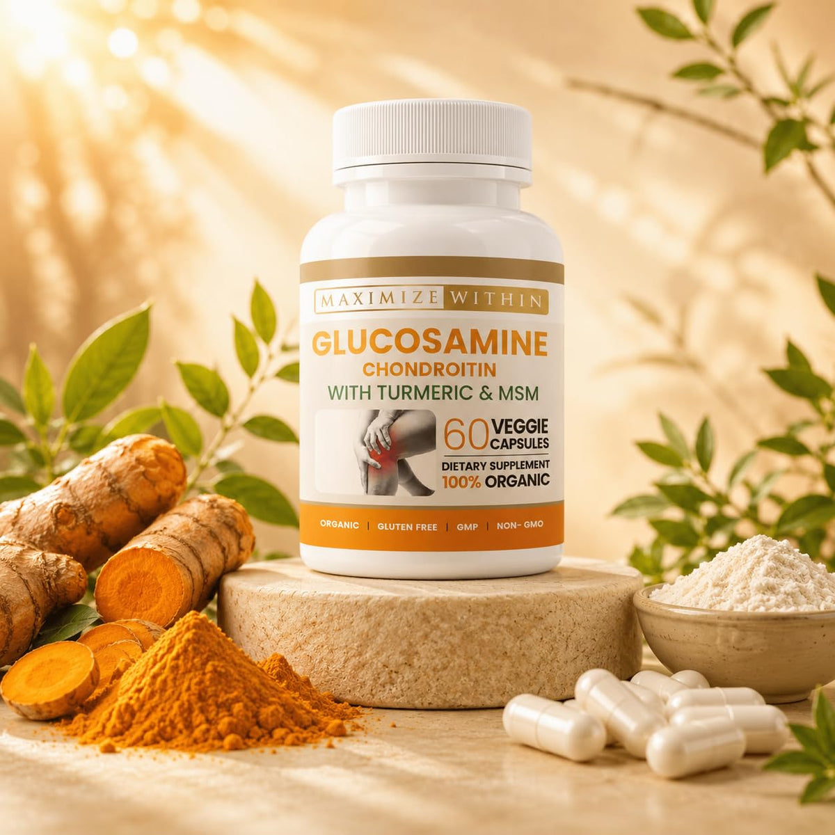 Glucosamine Chondroitin Turmeric MSM 60 Veggie Capsules L860