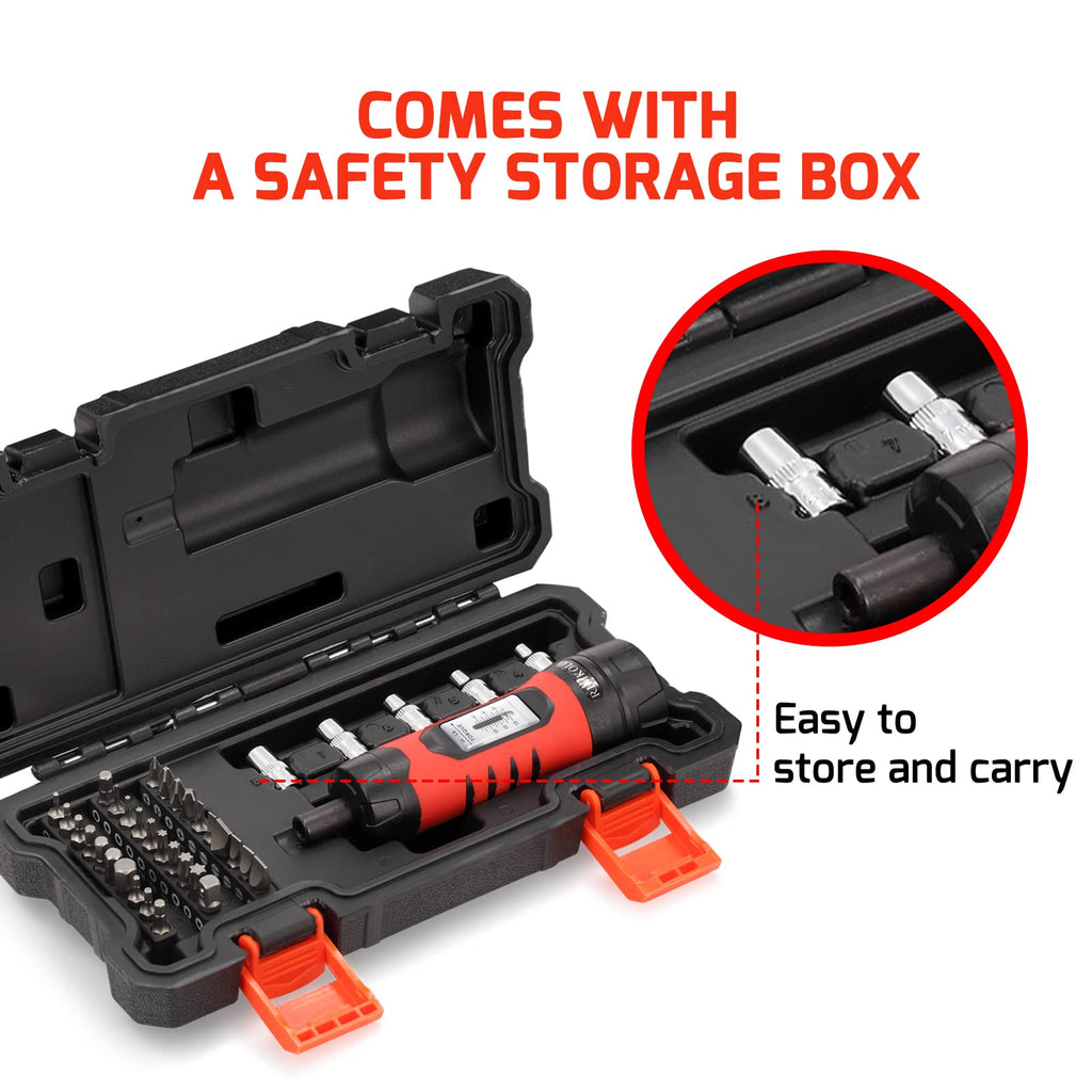 Torque Screwdriver Wrench Set with 29 S2 Alloy Bits & 5 Drive Sockets D37937