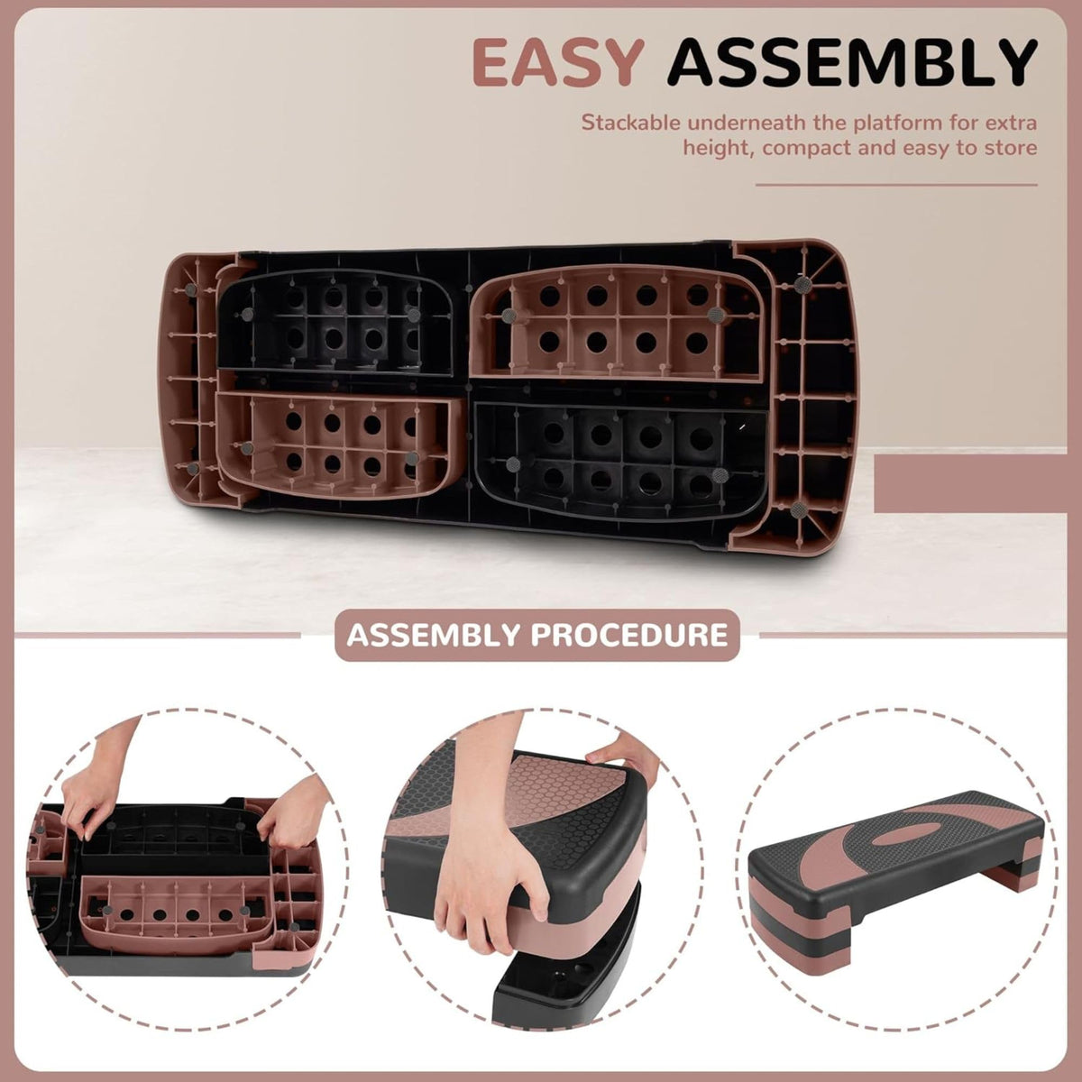 31" Adjustable Step Aerobic Platform with 4 Stackable Risers A940